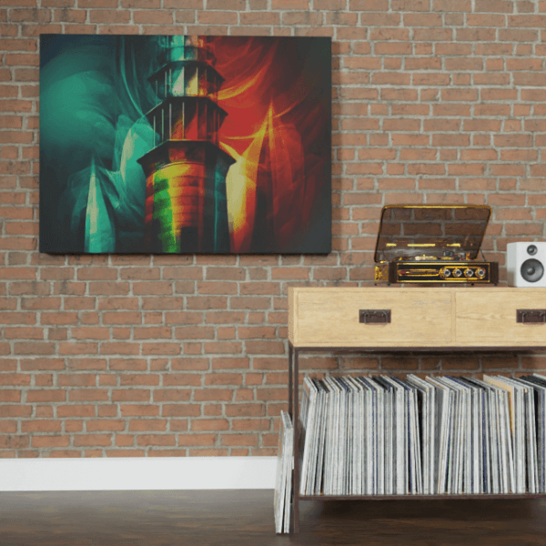 Abstract_Visions_Crimson Echoes of Chaos_Brick_Wall_Mockup