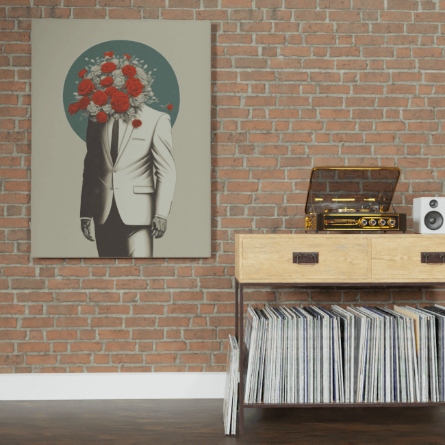 Flower_Heads_Nature's Whimsical Waltz (2)_BrickWall_Mockup