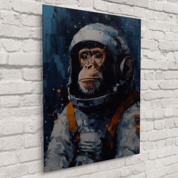 Astronaut Ape_Oil Painting Portraits_4_Brushed_Metal_Mockup