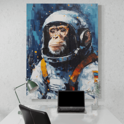 Astronaut Ape_Oil Painting Portraits_4_Desk_Mockup