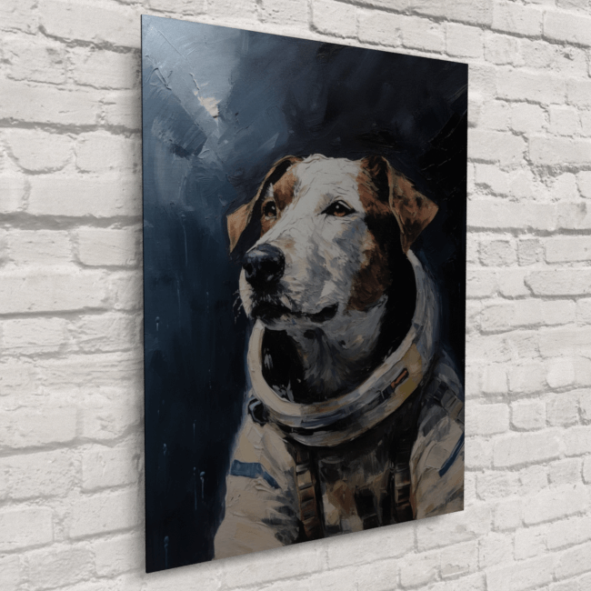 Astronaut Dog_Oil Painting Portraits_5_Brushed_Metal_Mockup