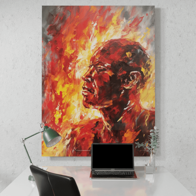 Athlete On Fire_Oil Painting Portraits_57_Desk_Mockup