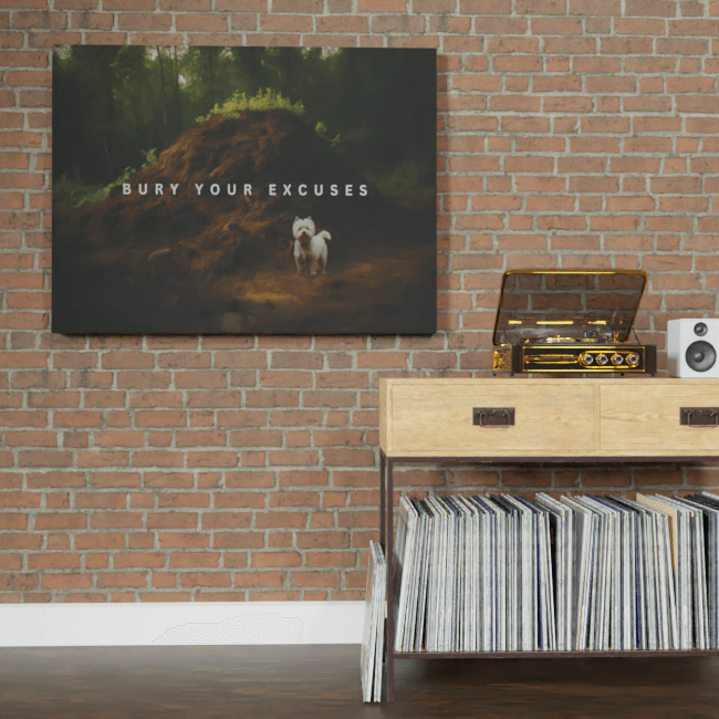 Big Acrylic_Motivational Masterpieces_24_ bury your excuses_Brick_Wall_Mockup