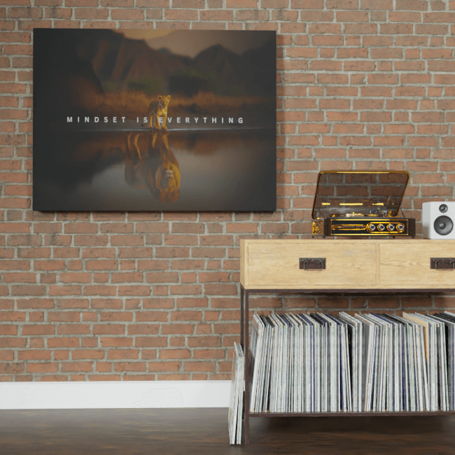 Big Acrylic_Motivational Masterpieces_34_ mindset is everything number four_Brick_Wall_Mockup