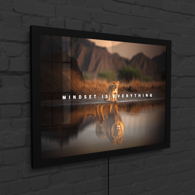 Big Acrylic_Motivational Masterpieces_34_ mindset is everything number four_LED_Snap_Frame_Mockup 2