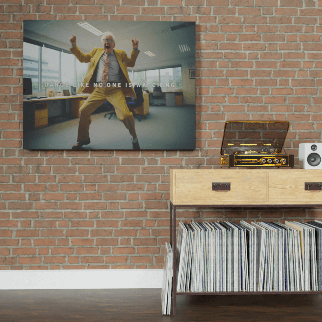 Big Acrylic_Motivational Masterpieces_42_ dance like no one is watching_Brick_Wall_Mockup