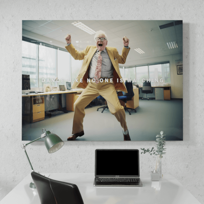 Big Acrylic_Motivational Masterpieces_42_ dance like no one is watching_Desk_Mockup