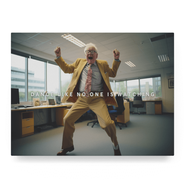 Big Acrylic_Motivational Masterpieces_42_ dance like no one is watching_Floater_Mockup