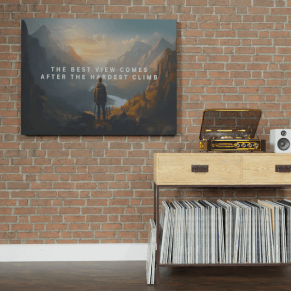 Big Acrylic_Motivational Masterpieces_4_ the best view comes after the hardest climb_Brick_Wall_Mockup