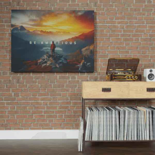 Big Acrylic_Motivational Masterpieces_5_ be ambitious_Brick_Wall_Mockup