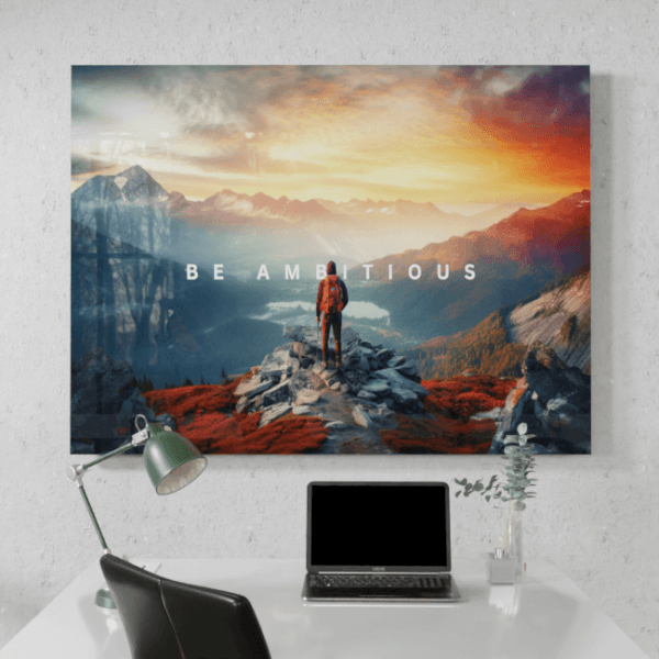 Big Acrylic_Motivational Masterpieces_5_ be ambitious_Desk_Mockup