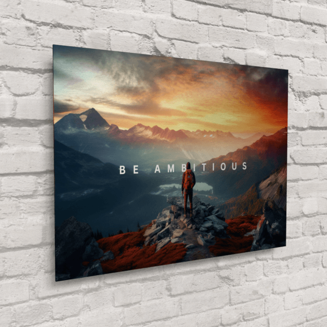 Big Acrylic_Motivational Masterpieces_5_ be ambitious_Metal_Mockup
