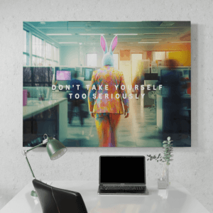Big Acrylic_Motivational Masterpieces_9_ don't take yourself too seriously_Desk_Mockup