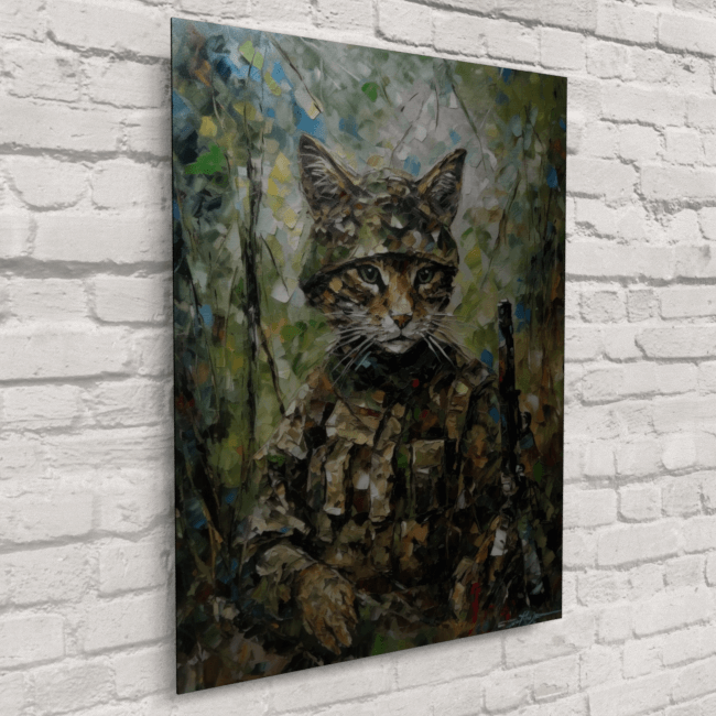 Cat Soldier_Oil Painting Portraits_3_Brushed_Metal_Mockup