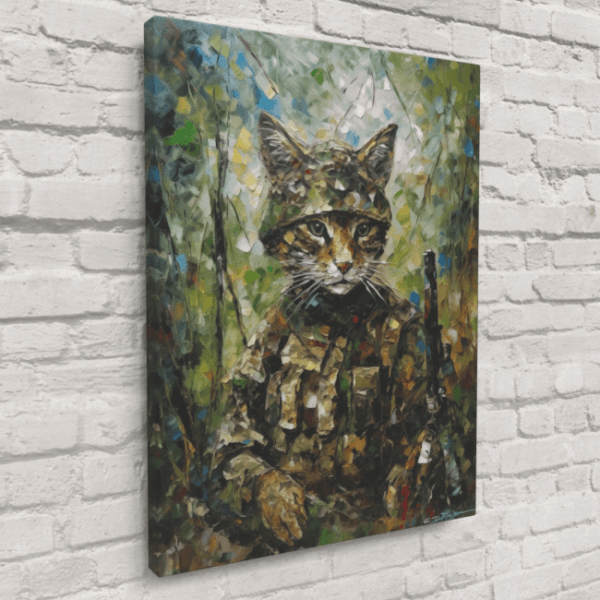 Cat Soldier_Oil Painting Portraits_3_Canvas_Mockup