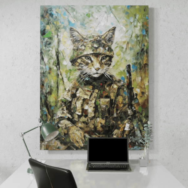 Cat Soldier_Oil Painting Portraits_3_Desk_Mockup