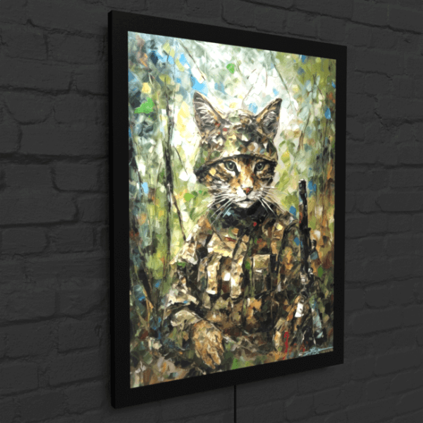 Cat Soldier_Oil Painting Portraits_3_LED_Snap_Mockup