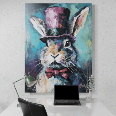 Clever Bunny_Oil Painting Portraits_2_Desk_Mockup