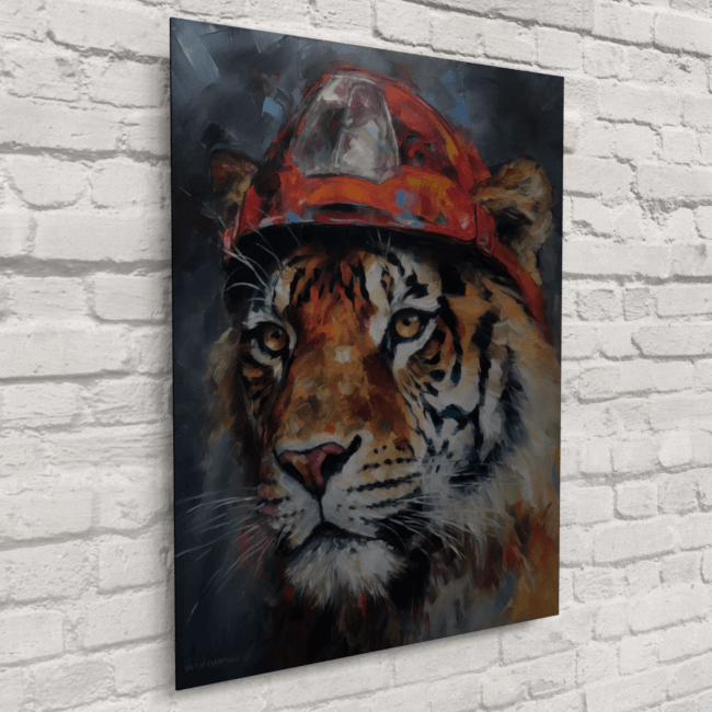 Tiger Firefighter_Oil Painting Portraits_12_Brushed_Metal_Mockup