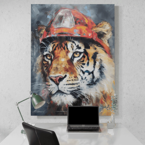 Tiger Firefighter_Oil Painting Portraits_12_Desk_Mockup