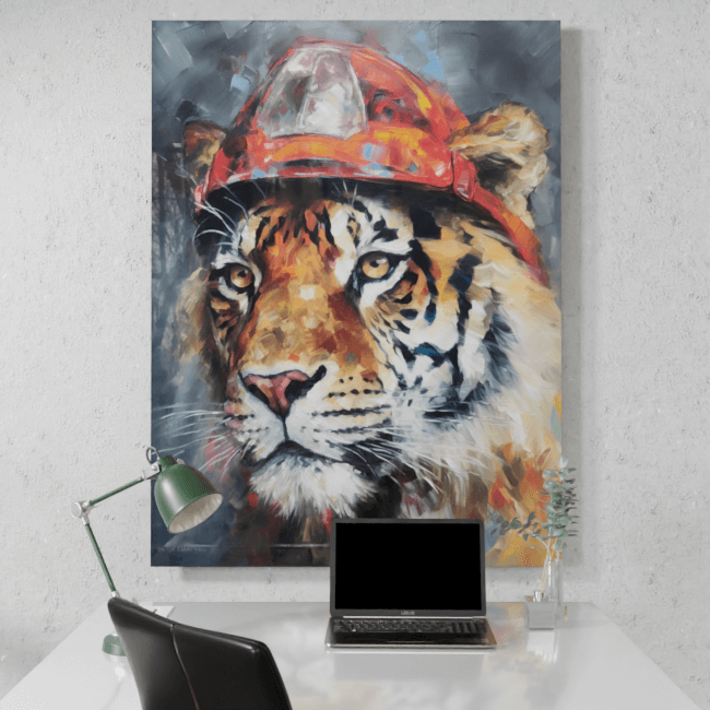 Tiger Firefighter_Oil Painting Portraits_12_Desk_Mockup