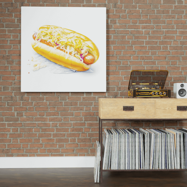BA_Food_Frenzy_Food_60_All-Dressed Hot Dog_Brick_Wall_Mockup