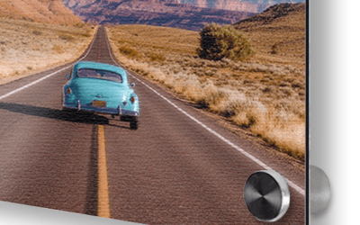 White or brushed Metal Print