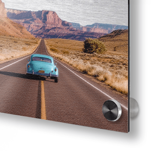 White or brushed Metal Print